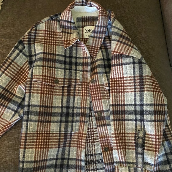 Zara Long Plaid Coat - Picture 7 of 7
